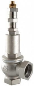 Клапан предохранительный регулируемый VT.1831 с возможностью ручного открывания, пружинный, угловой, латунь, 12 бар, Ду-50