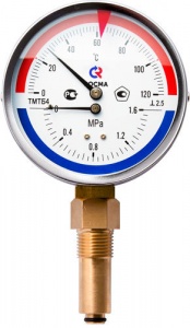 Термоманометр стандартного исполнения ТМТБ-3, L-64 мм, радиальный